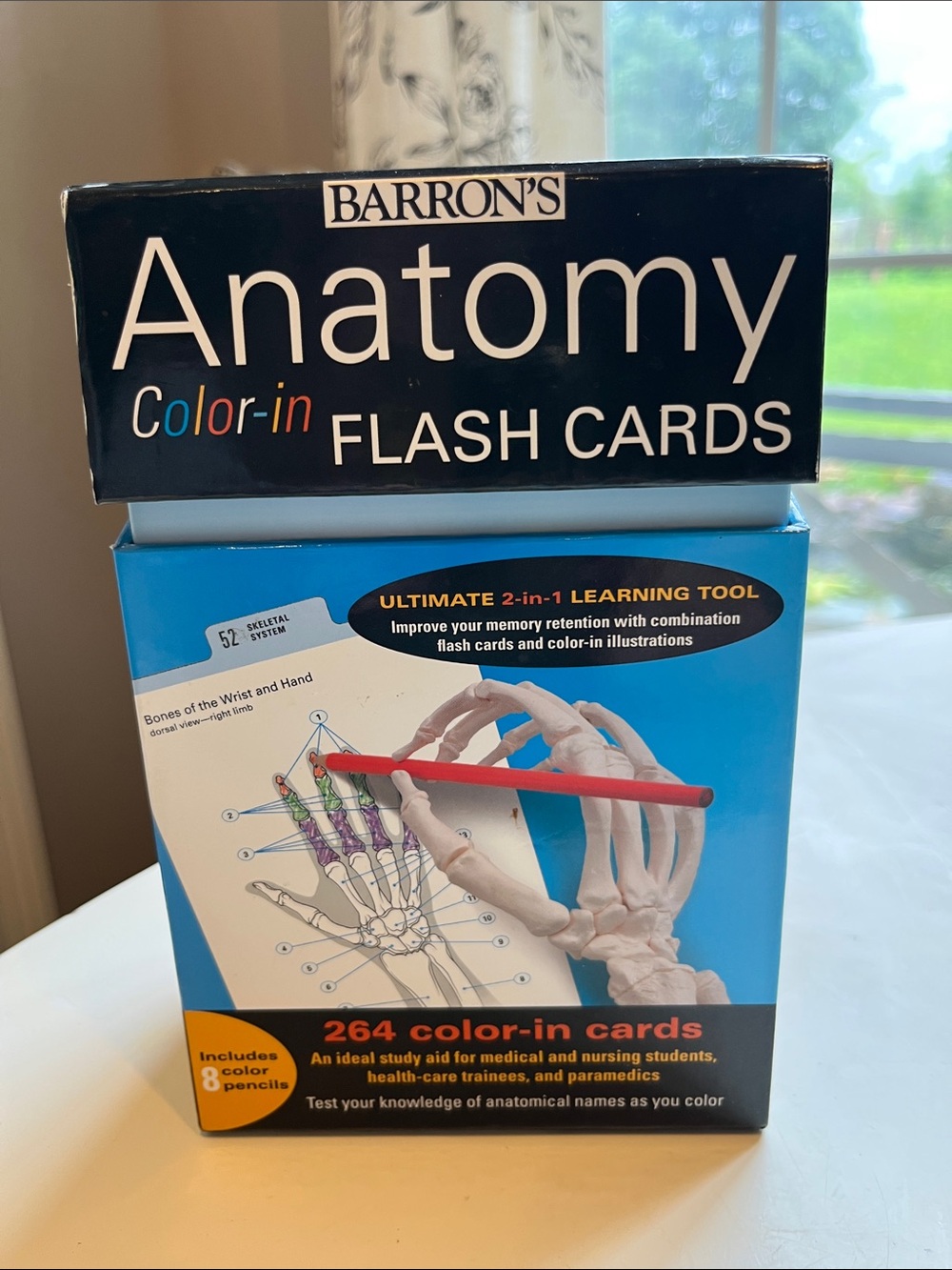 Barron's Anatomy Color-in Flash Cards - Blue & Black Box
